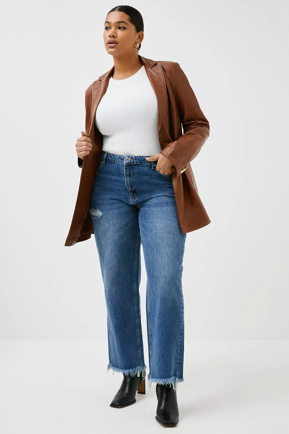 Plus size slim cheap leg jeans